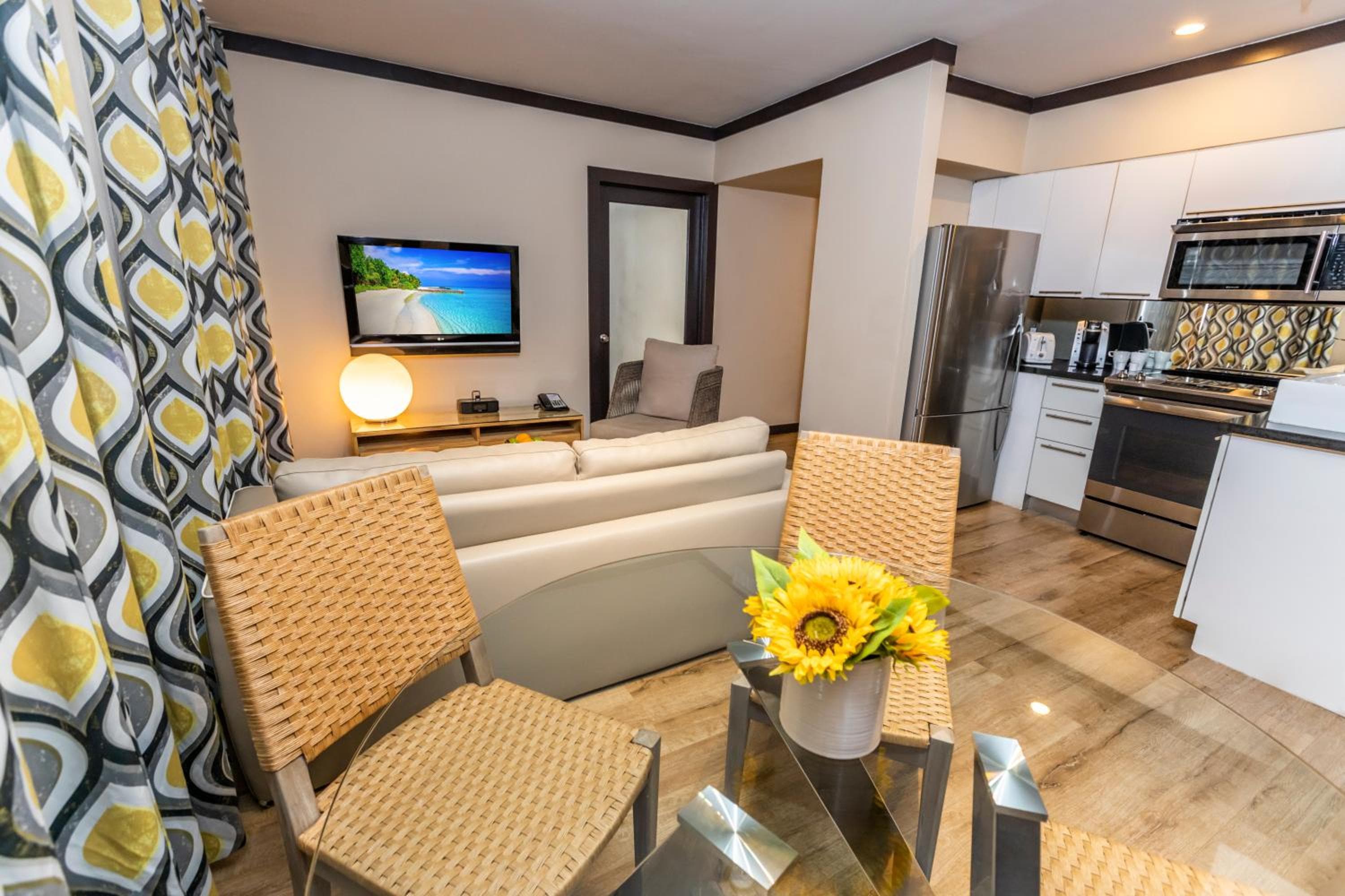 living area & kitchen