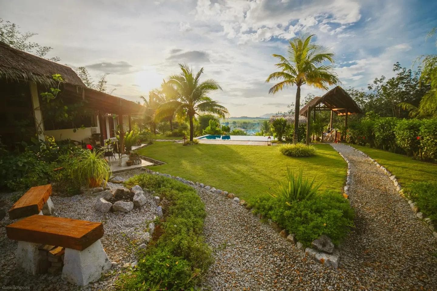 Romantic Tropical Retreat with Sunset & Rice Field Views
