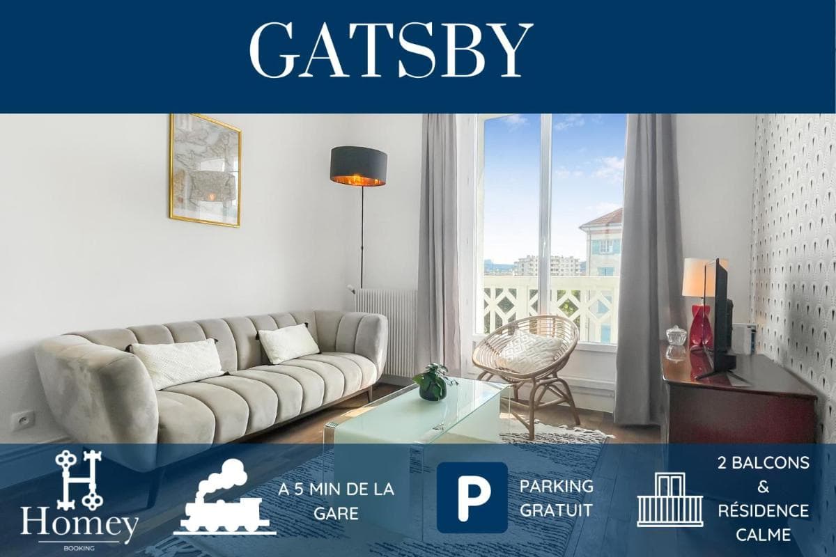 HOMEY GATSBY - New / parking gratuit / proche gare / Balcons privés / Établissement élégant et moderne