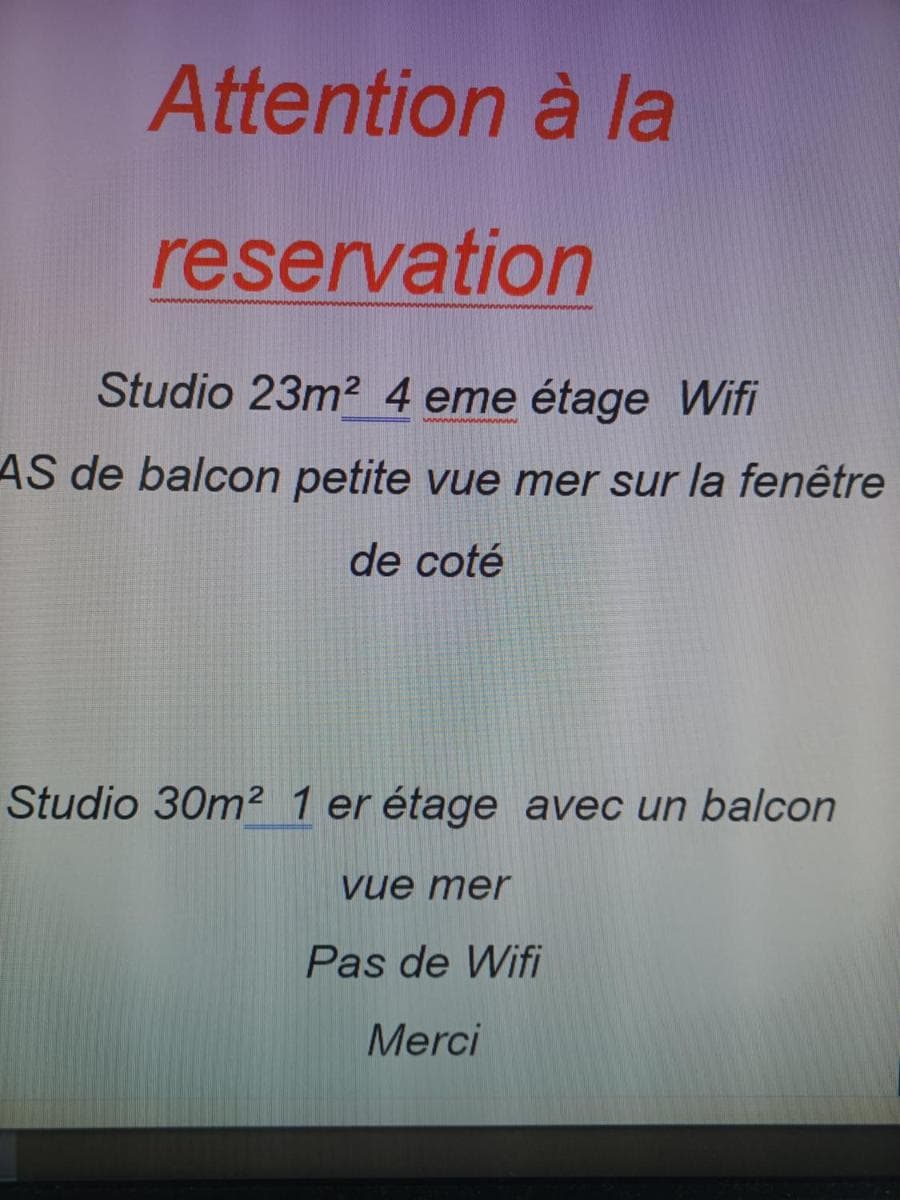 Les studios vue mer Le Matlo