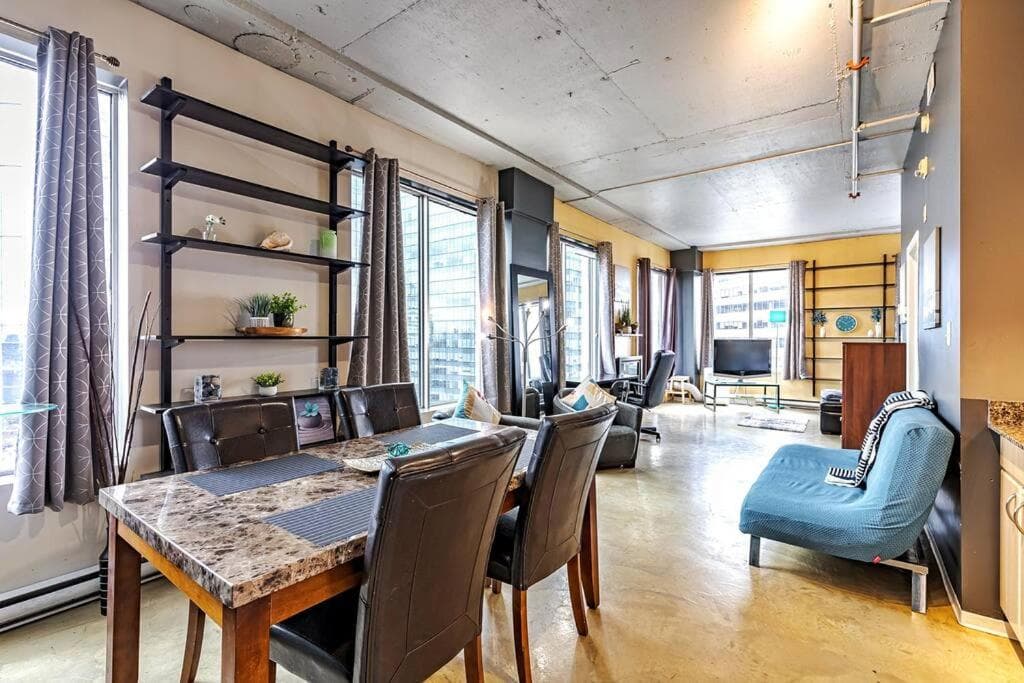 Industrial-Style Cityscape 1 Bedroom Loft