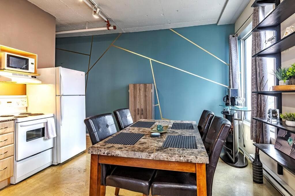 Industrial-Style Cityscape 1 Bedroom Loft