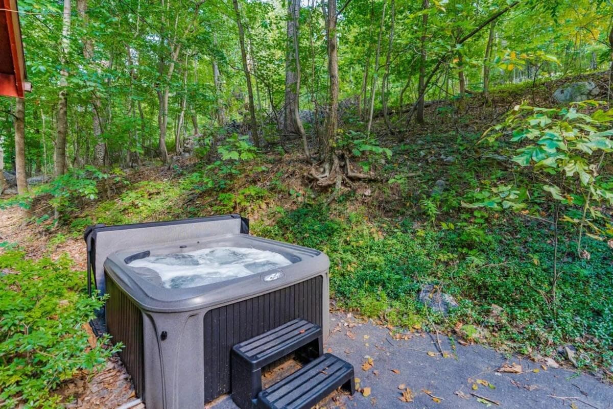 Forest 2BR chalet w hot tub & backyard
