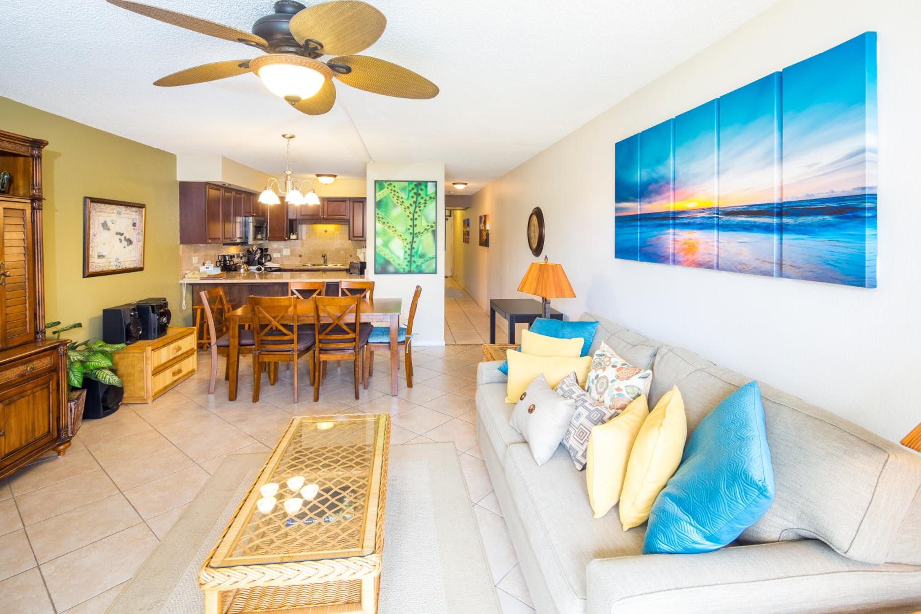 living area & kitchen