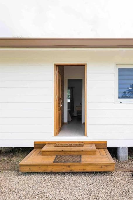 Fully equipped Bungalow next to a white sand beach