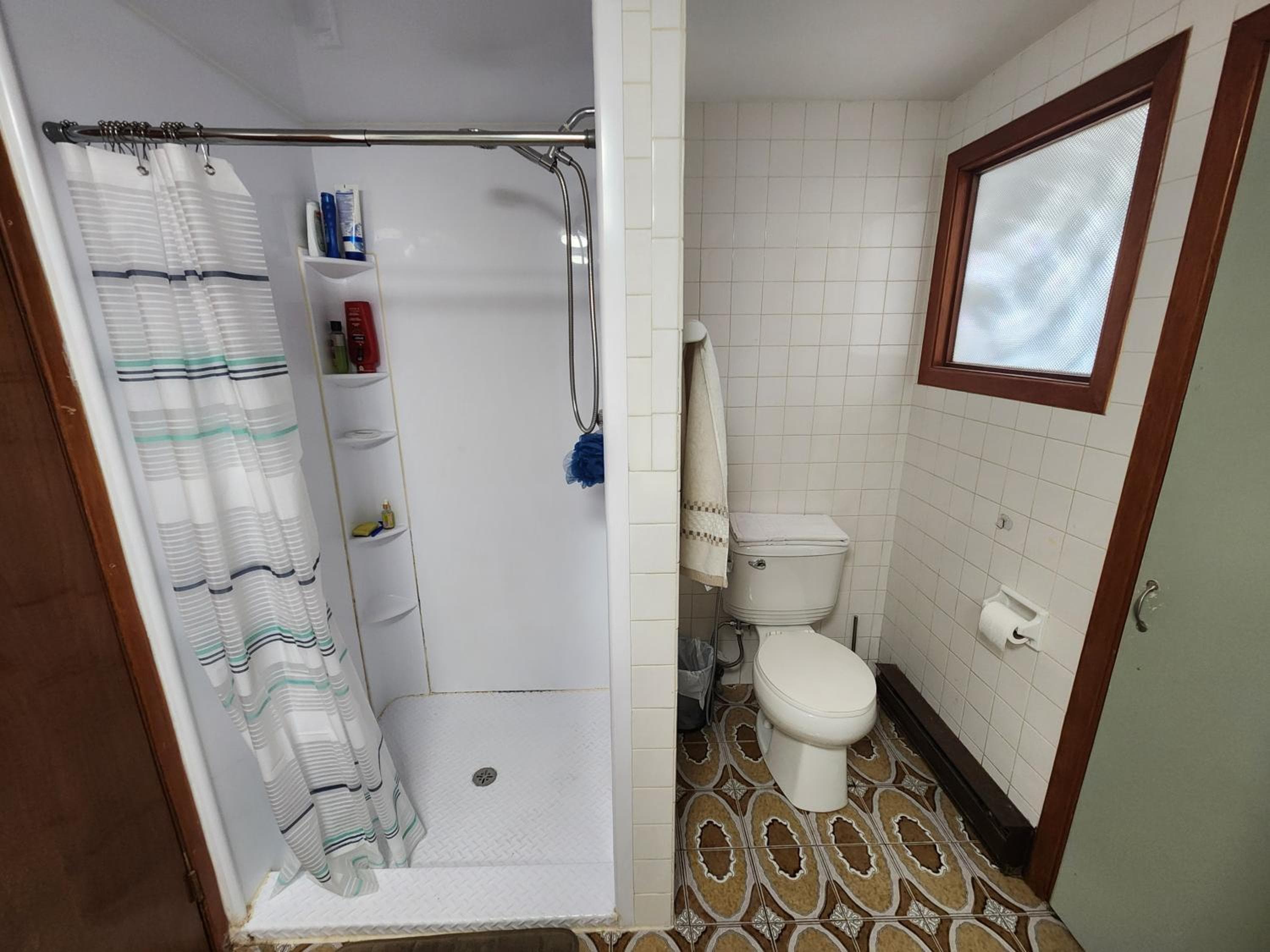 Private room with shared space in a basement