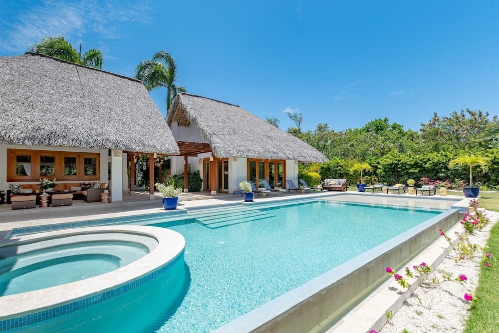 One of the Best Cap Cana Villas for Rent Large Pool Jacuzzi Chef Maid