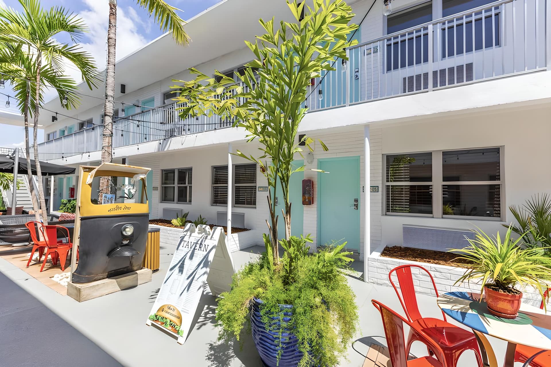 outdoor seating area
