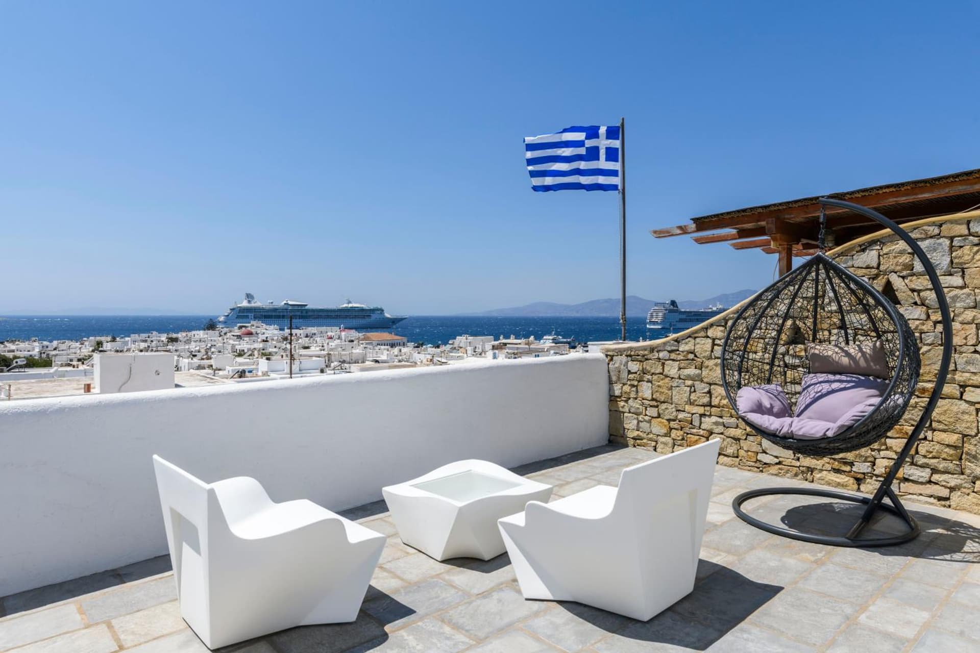 Floral Villa with marvelous view to Mykonos town