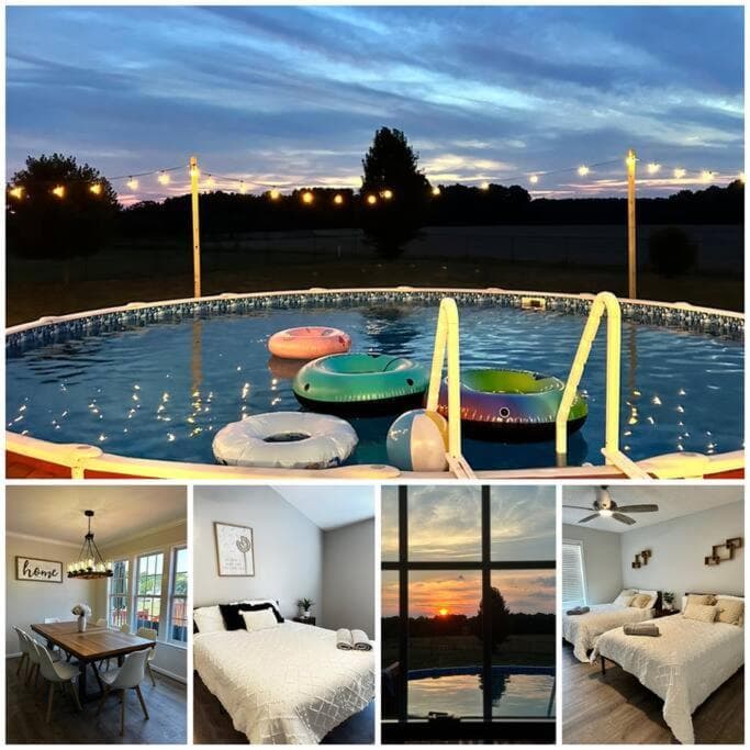 Fun house farm style with pool