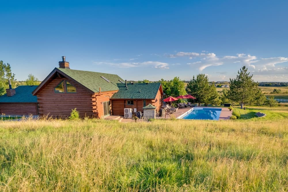 Heated Pool + Mtn Views: Log Cabin in Parker!
